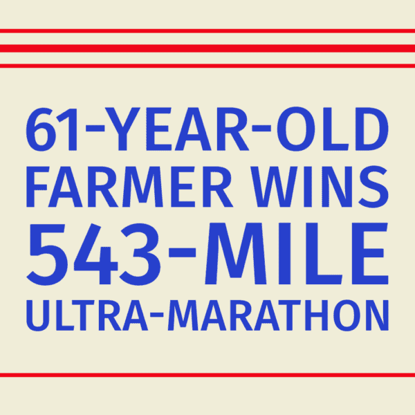 Farmer wins ultra-marathon.