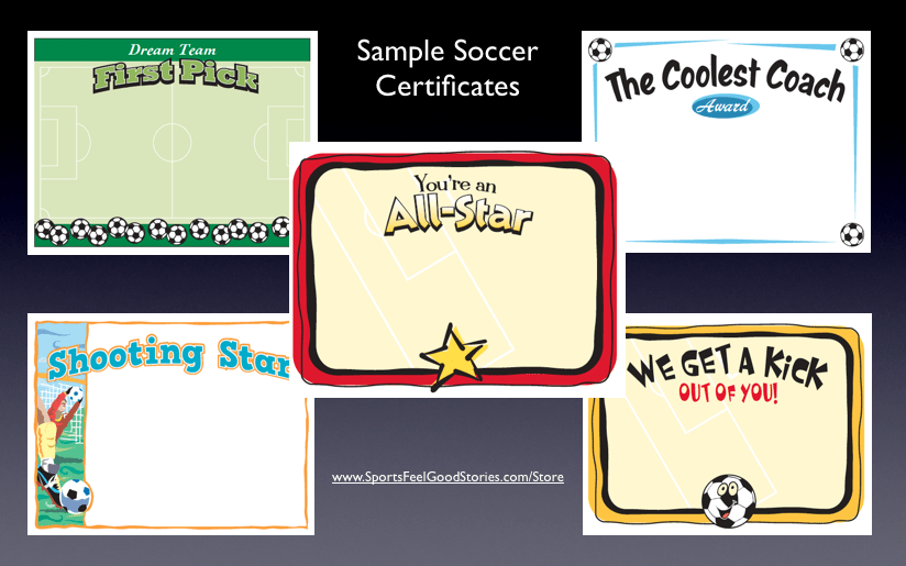 Soccer award certificate templates.