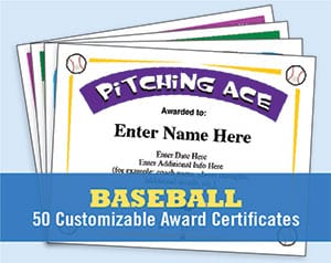 baseball certificates templates.