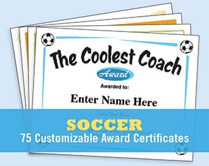 soccer certificates.