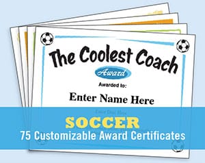 Soccer certificates.