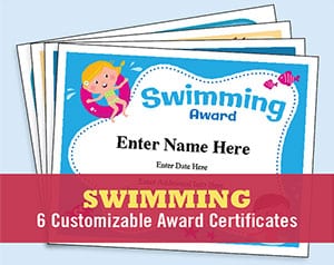 Swimming Certificates Templates button.