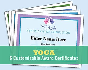 Yoga certificates button.