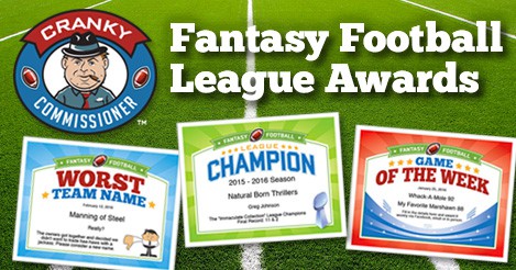 Fantasy Football Award Certificates Collection.