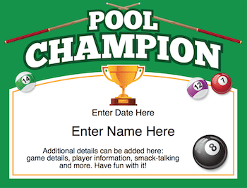 Pool certificate image