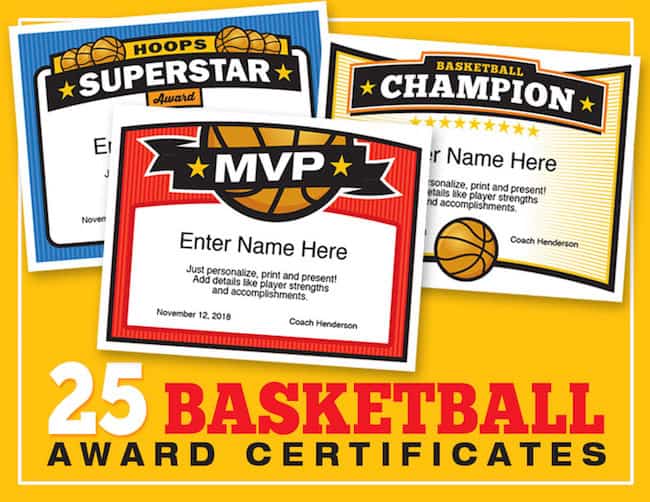 Elite Basketball Certificate Templates.