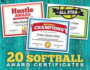 300 softball team award cover.