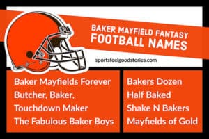 Fantasy football team names for Baker Mayfield image