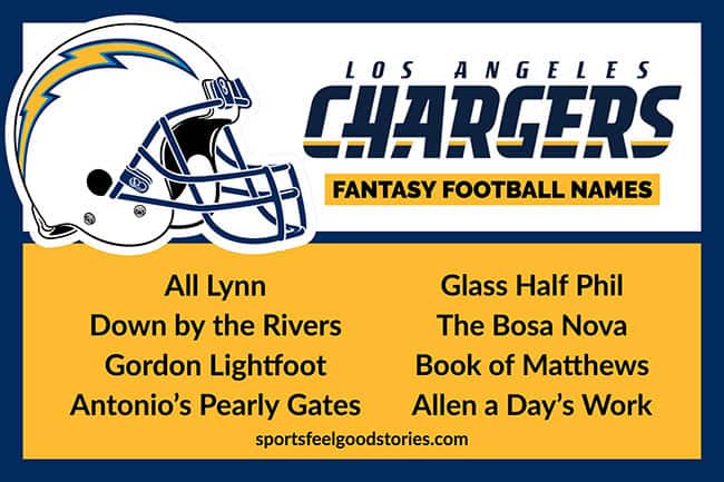 Chargers Fantasy Football Team Names - Funny and Creative