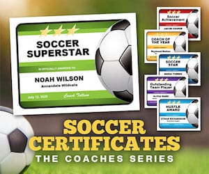 Coaches Series Soccer Certificates 300.