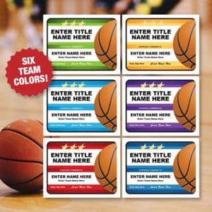 A variety of colors in basketball certificate templates image