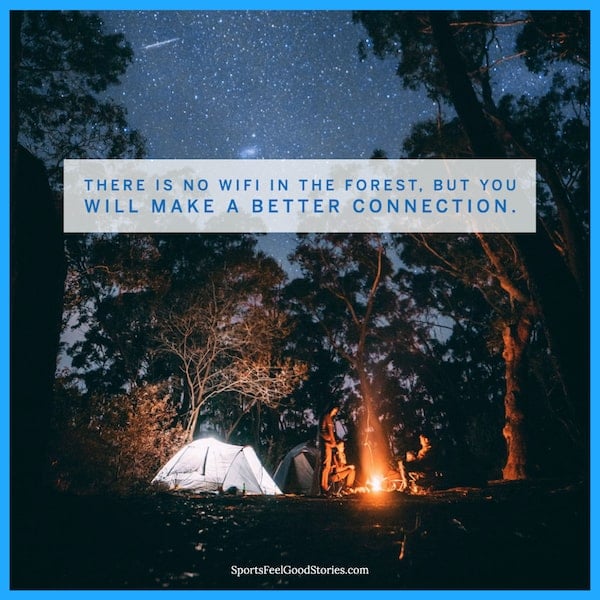 Better connection in the forest - hiking quotes.