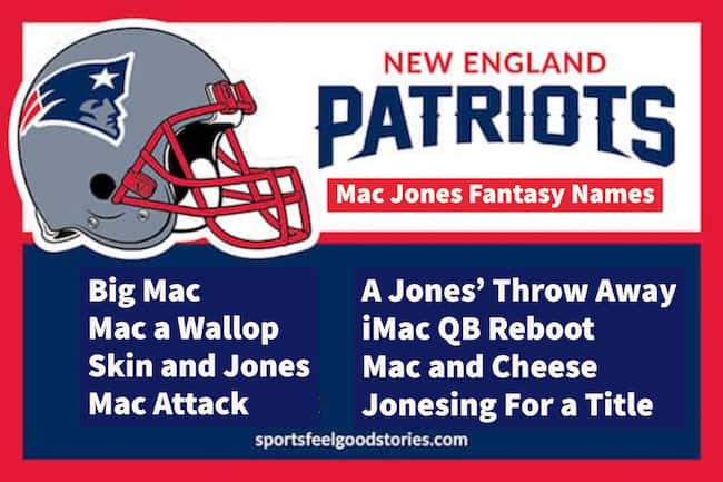 Good Mac Jones Fantasy Football Team Names.