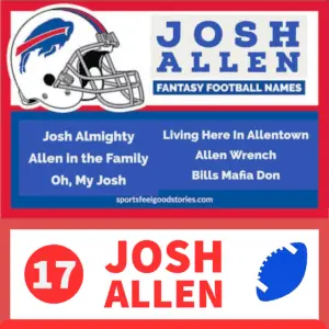Josh Allen Fantasy Football Names.