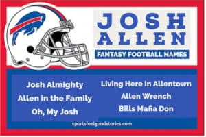 Josh Allen Fantasy Football Team Names