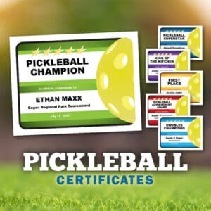 Editable Pickleball certificates