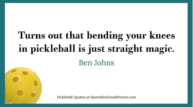 Ben Johns quote on bending your knees.