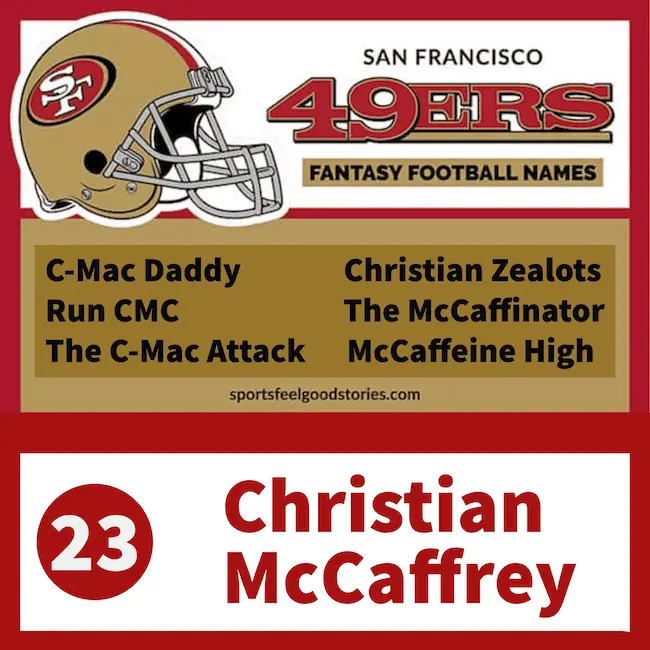 Funny Christian McCaffrey fantasy football names.