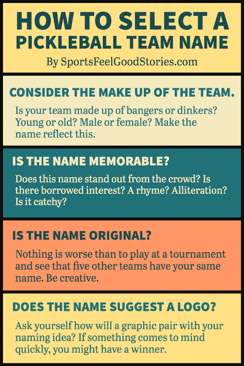 How to select a pickleball team name.