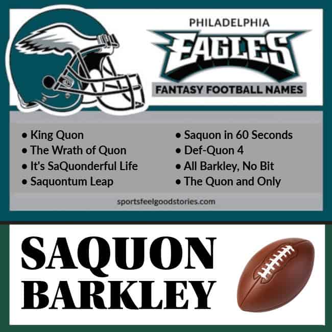Best Saquon Barkley fantasy names.
