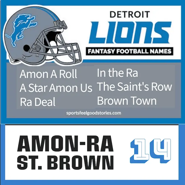 Best Amon-Ra St. Brown fantasy football names.