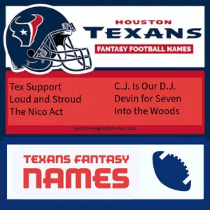 Houston Texans Fantasy Football Names.