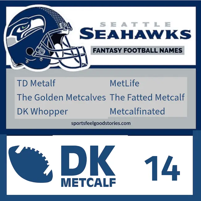 Best DK Metcalf fantasy football team names.
