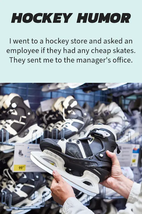 Cheap skates - Hockey humor.