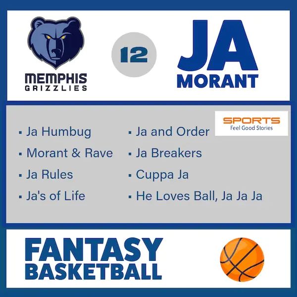 Cool Ja Morant fantasy basketball names.