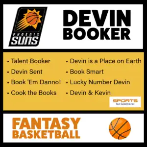 Funny Devin Booker Fantasy Basketball Names.