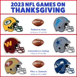 NFL Schedule for Thanksgiving 2023.