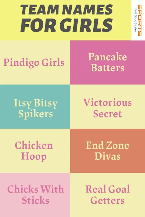 Awesome Team Names for Girls.