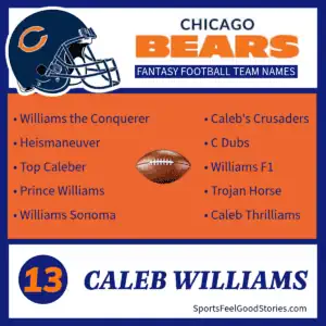 Best Caleb Williams Fantasy Football Team Names.