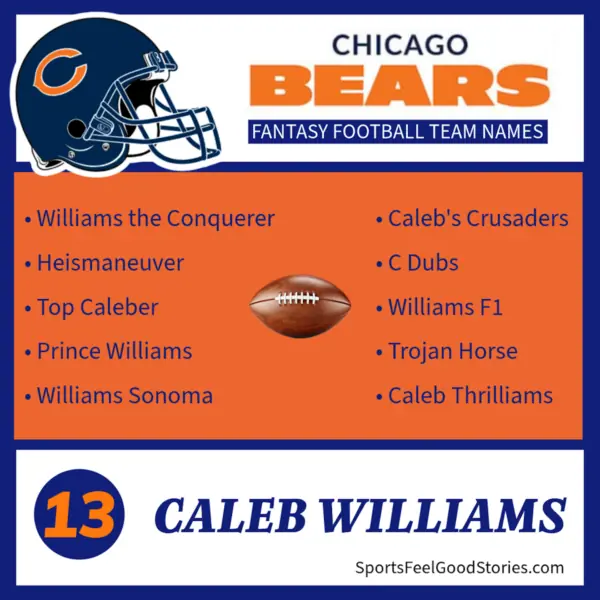 Best Caleb Williams Fantasy Football Team Names.