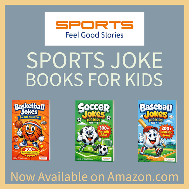 Basketball, baseball, and soccer joke books for kids.