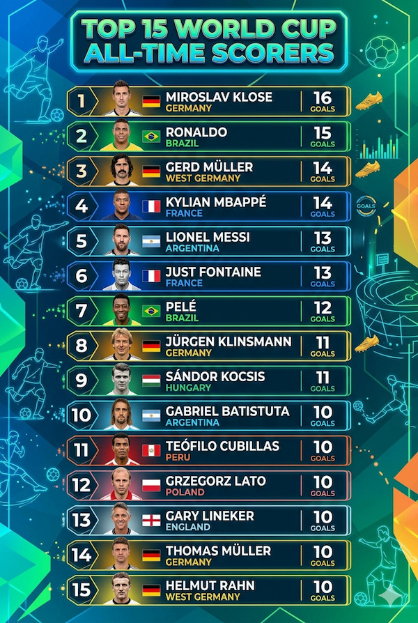 All-Time World Cup Scoring Leaders.