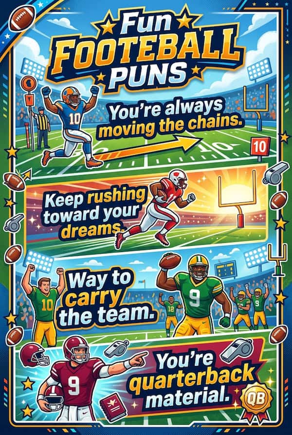 Fun football puns.