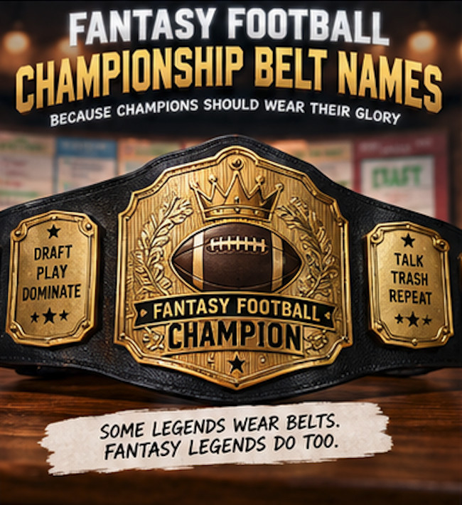 Fantasy Football Championship Belt Naming Ideas.